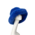 Chapeau cloche en fausse fourrure de renard bleu roi doux et chaud pour l'hiver - Bleu saphir