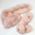 Borsa a tracolla a cuore in ecopelliccia rosa e pantofole di peluche coordinate set - Rosa carne (Set scarpe e borsa) / 46 (US 13)