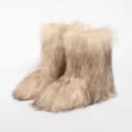 Stylish women's Y2K style faux fur snow boots with warm fluffy texture for winter - 38 / Milk Tea