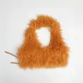 Gilet a lupetto senza schiena in ecopelliccia riccia arancione zenzero alla moda - Taglia unica / Maglione arancione