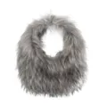 Trendy gray faux fox fur tote bag with vest-style handle for Y2K fashion aesthetics. - Gray