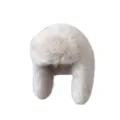 Warm light beige faux fox fur ushanka trapper hat for winter skiing and outdoor protection - Apricot