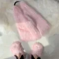 Conjunto de bolso tote de piel sintética rosa y zapatillas a juego con estética Y2K para mujer - Conjunto Rosa