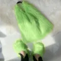 Conjunto de bolso tote y zapatillas a juego de piel sintética verde neón estilo Y2K - Conjunto Verde Fluorescente