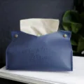 Portafazzoletti in pelle sintetica blu scuro stile nordico per decorazione casa e ufficio - Blu