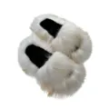 Fluffige Kunstpelz-Hausschuhe im Y2K-Punk-Stil mit weichem cremefarbenem Plüsch - 36 / Beige