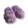 Chaussons tendance en fausse fourrure violette style punk Y2K pour confort et mode - Violet Taro