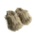 Pantoufles en fausse fourrure style punk Y2K en kaki clair pour un confort à la maison - Khaki