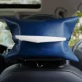 Soporte de caja de pañuelos de coche de cuero azul nórdico para el reposacabezas - S / Índigo