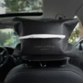 Soporte para pañuelos de coche de cuero negro colgante montado en el reposacabezas - L / Negro