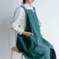 Tablier élégant vert foncé avec grandes poches latérales pour jardinage ou travail de café - Bleu Paon