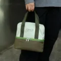 Borsa termica per pranzo a doppio strato verde, stile workwear durevole per pendolari - Ciano e verde