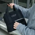 Borsa termica nera a doppio strato di grande capacità con manici per il pranzo - Nero Ombra