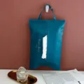 Porta fazzoletti a sospensione in pelle blu minimalista per auto e casa con scritte - Blu (Non stampato)