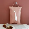 Portafazzoletti appeso in pelle rosa con trama stropicciata per auto - Rosa (Non stampato)
