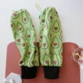 Coprimaniche lunghe in cotone con stampa avocado e cuore per pulizia domestica e ufficio - Pere verdi (regolabile)