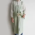 Tablier en coton et lin vert clair de style japonais pour fleuriste et café - Vert menthe