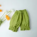 Coprimaniche moderne in cotone verde con ricamo elegante e volant anti-macchia - Modello corto / Muschio