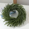 Norfolk pine needle wreath artificial green plant garland for home wall window holiday decor. - Five-Prong Pine Wreath