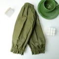 Coprimaniche in cotone verde oliva con ricamo motivazionale 'Be Kind' per ufficio - Modello lungo / Verde pino marino