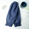 Coprimaniche moderne in cotone blu scuro con ricamo elegante per ufficio - Modello lungo / Celeste