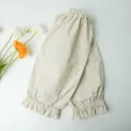 Maniche protettive ricamate in cotone beige per ufficio e protezione pulizia - Modello lungo / Bianco Avorio