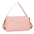 Borsa da viaggio rosa leggera e capiente con tracolla regolabile e tasca esterna - Rosa