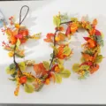 Autumn artificial pumpkin maple leaf garland hanging decoration for holiday home decor - Apple Leaf Vines