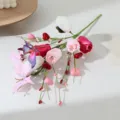 Artificiel Tulipe Fleur Branche Saint-Valentin Amour Mousse Baie Décoration Salon - Papillon Tulipe