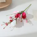 Artificial Mini Tulip Flower Branch Mixed Color Fake Flowers Home Decor Table Centerpiece - Five-Head Tulip - Pink White