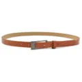 Women fashion brown PU leather belt with metal pin buckle for casual jeans and dresses. - Camel (Black Buckle)