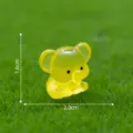 Mini figura de elefante de resina amarilla, lindo adorno animal luminoso para decoración DIY. - Estilo Sentado (2#) / 2# Amarillo Sentado