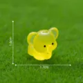 Mini Figura de Elefante de Resina Luminosa Jardín DIY Decoración Ornamento 1.6x1.7cm - 8# Amarillo Sentado