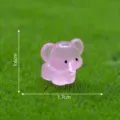 Rosa Miniatura Resina Luminoso Elefante Figurita Lindo Micro Paisaje Jardin Decor - 12# Rosa Rojo de Pie