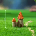 Miniature Resin Castle Ornament Fairy Garden Micro Landscape DIY Decoration Accessories - 3# Orange Roof Arch Bridge Castle