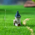 Miniature resin castle micro landscape DIY fairy garden ornament home decor 2.9cm - 4# Blue Roof Castle