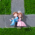 Miniature couple figurine resin ornament blue suit pink dress cute desktop car decor - Cartoon Couple / 3# Blue Pink Wedding Couple
