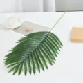 Branche de feuille de palmier artificielle plante verte pour decoration interieure - Feuille de Palmier Éventail à Longue Tige / Vert foncé