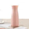 Modern pink plastic flower vase, simple anti-drop minimalist floral arrangement home decor. - Washed Waist Vase Pink