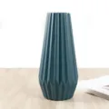 Nordic style plastic vase, simple geometric faceted desktop flower arrangement decor, dark teal. - Pen Holder Vase Blue