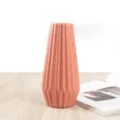 Modern minimalist plastic flower vase geometric fluted table decor pink vase home use - Pen Holder Vase Pink