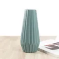 Green Plastic Flower Vase, Minimalist Fluted Tabletop Decorative Vase for Home Decor - Pen Holder Vase Green