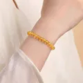 Yellow crystal beaded bracelet, elegant women jewelry accessory, stylish daily wristband item. - Yellow Crystal Beaded Style (MY35950)