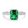 S925 Zilveren Ring Smaragd Sneeuw Groene Edelsteen Dames Sieraden Chique Stijl - Maat 5 / Smaragd(FDJZ-458)