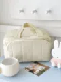 Solid color nylon toast cosmetic bag cloud storage bag portable toiletry organizer - Cream