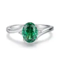 Prachtige Zilveren Ovaal Groene Edelsteen Ring 925 Sterling Zilver Dames Sieraden - Maat 5 / Smaragd (FDJZ-466)