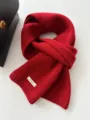 Roter 100% Wolle Winterschal für Damen, kuscheliger warmer Strick-Halstuch, stilvoller Kälteschutz. - Echtes Rot