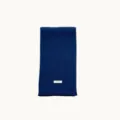 Dark blue 100% wool knitted winter scarf, cozy warm solid color cold weather neck warmer - Navy Blue