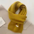 Mustard yellow knit wool scarf for women, cozy winter warm fashion winter neck warmer. - Turmeric