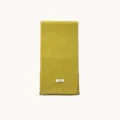 Cozy mustard yellow 100% wool knitted winter scarf for women warm soft neck warmer - Mustard Green